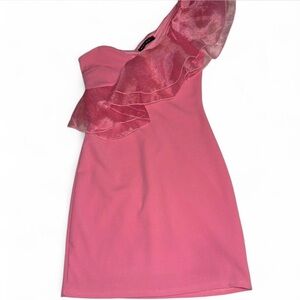 Chic Blush One-Shoulder Mini Dress